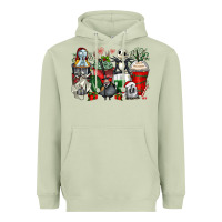 Matcha Christmas cartoon characters coffee cups Heavyweight Hoodie - Zillion Design Studio
