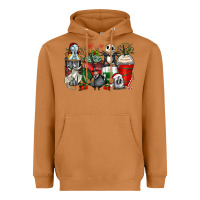 Meerkat Christmas cartoon characters coffee cups Heavyweight Hoodie - Zillion Design Studio