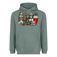 Sage Christmas cartoon characters coffee cups Heavyweight Hoodie - Zillion Design Studio