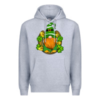 Heather Grey st patricks day gnomes horseshoe shamrock gold Premium Hoodie - Artiststas