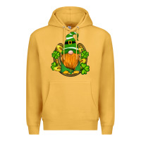Mustard st patricks day gnomes horseshoe shamrock gold Premium Hoodie - Artiststas