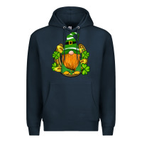 Navy st patricks day gnomes horseshoe shamrock gold Premium Hoodie - Artiststas