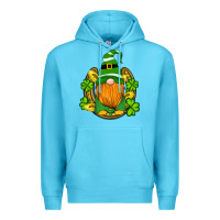 Ocean Blue st patricks day gnomes horseshoe shamrock gold Premium Hoodie - Artiststas