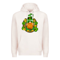 Pale Pink st patricks day gnomes horseshoe shamrock gold Premium Hoodie - Artiststas