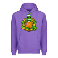 Purple st patricks day gnomes horseshoe shamrock gold Premium Hoodie - Artiststas
