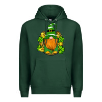Sports Green st patricks day gnomes horseshoe shamrock gold Premium Hoodie - Artiststas