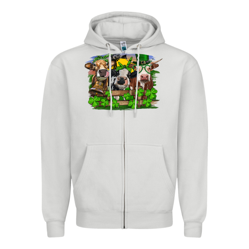 St Patricks Day Heifers Zipper Hoodie by RanaPortraitStore | Teevron