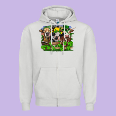Zipper Hoodie st patricks day heifers