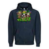 Navy st patricks day heifers Zipper Hoodie - RanaPortraitStore