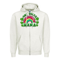 Oatmeal Heather st patricks day one lucky mama Zipper Hoodie - RanaPortraitStore