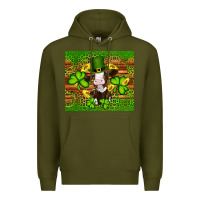Army Green st patricks day cow Premium Hoodie - Artiststas