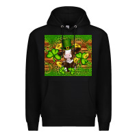 Black st patricks day cow Premium Hoodie - Artiststas