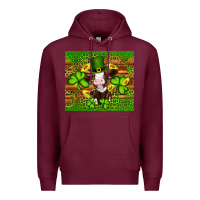 Burgundy st patricks day cow Premium Hoodie - Artiststas