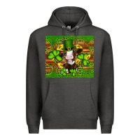 Charcoal Heather st patricks day cow Premium Hoodie - Artiststas