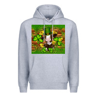 Heather Grey st patricks day cow Premium Hoodie - Artiststas