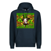 Navy st patricks day cow Premium Hoodie - Artiststas