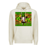 Oatmeal Heather st patricks day cow Premium Hoodie - Artiststas