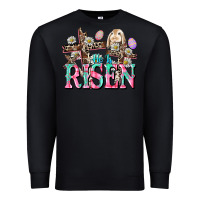 Black He is risen Easter Day Premium Sweatshirt - CowGirlArtShop