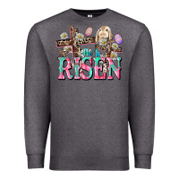 Charcoal Heather He is risen Easter Day Premium Sweatshirt - CowGirlArtShop