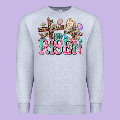 He Is Risen Easter Day Premium Sweatshirt Designed By Cowgirlartshop