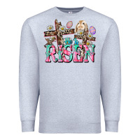 Heather Grey He is risen Easter Day Premium Sweatshirt - CowGirlArtShop