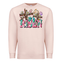 Pale Pink He is risen Easter Day Premium Sweatshirt - CowGirlArtShop