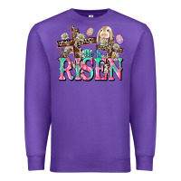 Purple He is risen Easter Day Premium Sweatshirt - CowGirlArtShop
