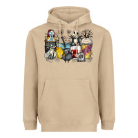 Mushroom cartoon characters coffee cups Heavyweight Hoodie - Zillion Design Studio