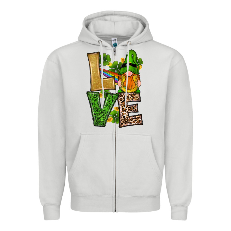 St Patricks Day Gnomes Shamrock Love Zipper Hoodie by RanaPortraitStore | Teevron