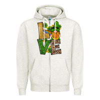 Oatmeal Heather st patricks day gnomes shamrock love Zipper Hoodie - RanaPortraitStore