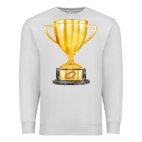 Dove Grey throphy cup Premium Sweatshirt - FaDigitalArtStudio