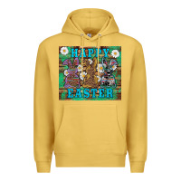 Antique Gold easter happy easter western bunnies daisies Premium Hoodie - Artiststas