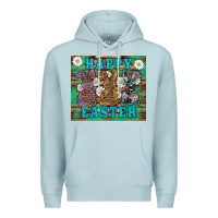 Blue Mist easter happy easter western bunnies daisies Premium Hoodie - Artiststas