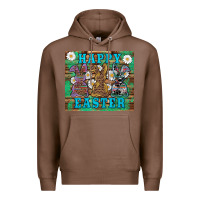 Chestnut easter happy easter western bunnies daisies Premium Hoodie - Artiststas