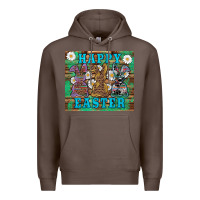 Coffee easter happy easter western bunnies daisies Premium Hoodie - Artiststas