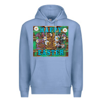 Colony Blue easter happy easter western bunnies daisies Premium Hoodie - Artiststas