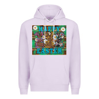 Lilac easter happy easter western bunnies daisies Premium Hoodie - Artiststas