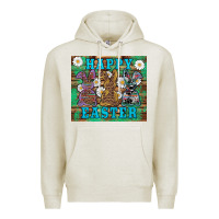 Oatmeal Heather easter happy easter western bunnies daisies Premium Hoodie - Artiststas