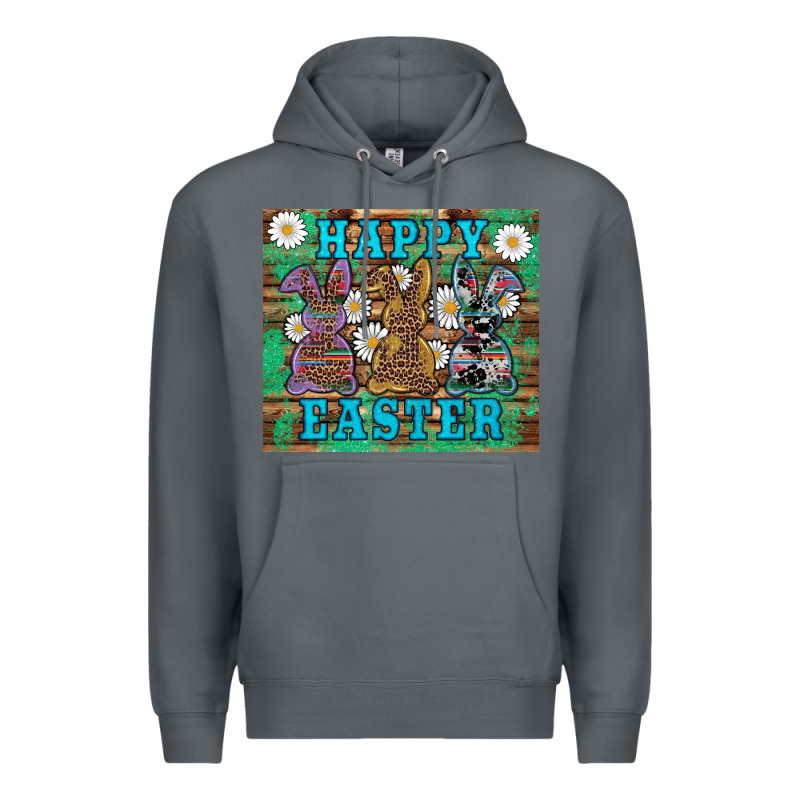 Easter Happy Easter Western Bunnies Daisies Premium Hoodie by Artiststas | Teevron