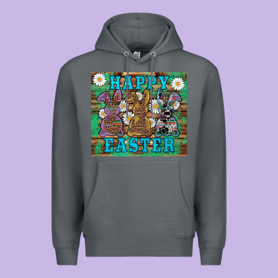 Easter Happy Easter Western Bunnies Daisies Premium Hoodie Designed By Artiststas