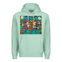 Seafoam easter happy easter western bunnies daisies Premium Hoodie - Artiststas