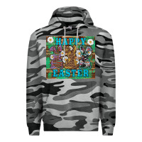 Slate Camo easter happy easter western bunnies daisies Premium Hoodie - Artiststas