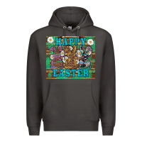 Smoke easter happy easter western bunnies daisies Premium Hoodie - Artiststas