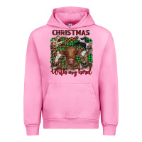 Fuchsia Pink christmas with my herd cows Urban Hoodie - BarkalooDesign
