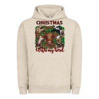 Pigment French Oak christmas with my herd cows Urban Hoodie - BarkalooDesign