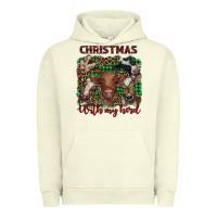 Pigment Pistachio christmas with my herd cows Urban Hoodie - BarkalooDesign