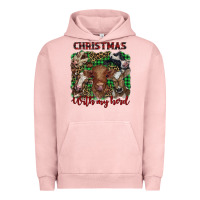 Pigment Salmon christmas with my herd cows Urban Hoodie - BarkalooDesign