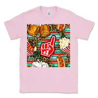 Bubblegum Pink american football snacks with serape and leopard Classic Tee - BundleAndBundleShop