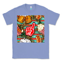Colony Blue american football snacks with serape and leopard Classic Tee - BundleAndBundleShop