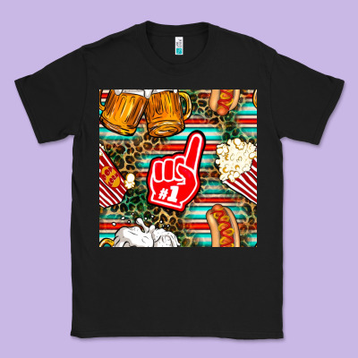 American Football Snacks With Serape And Leopard Classic Tee Designed By Bundleandbundleshop